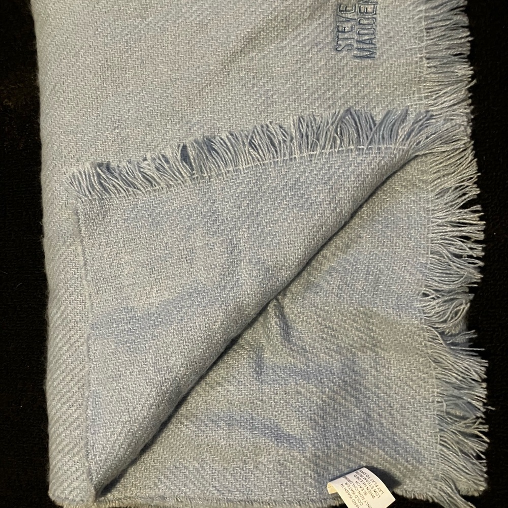 Steve Madden Light Blue Fringed Scarf